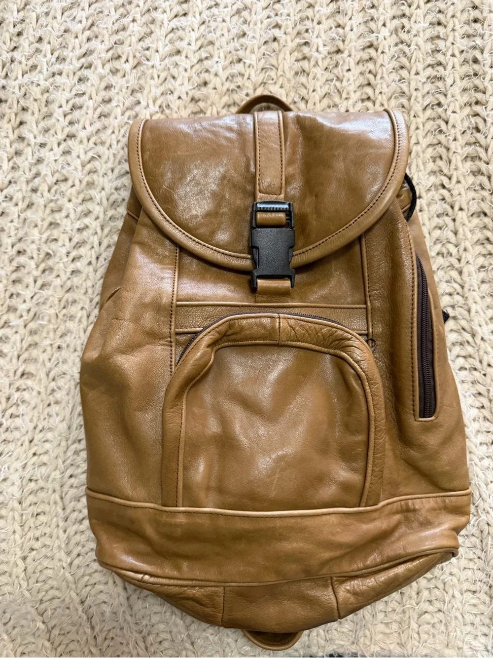 Tan Leather Backpack – Classic Everyday Bag